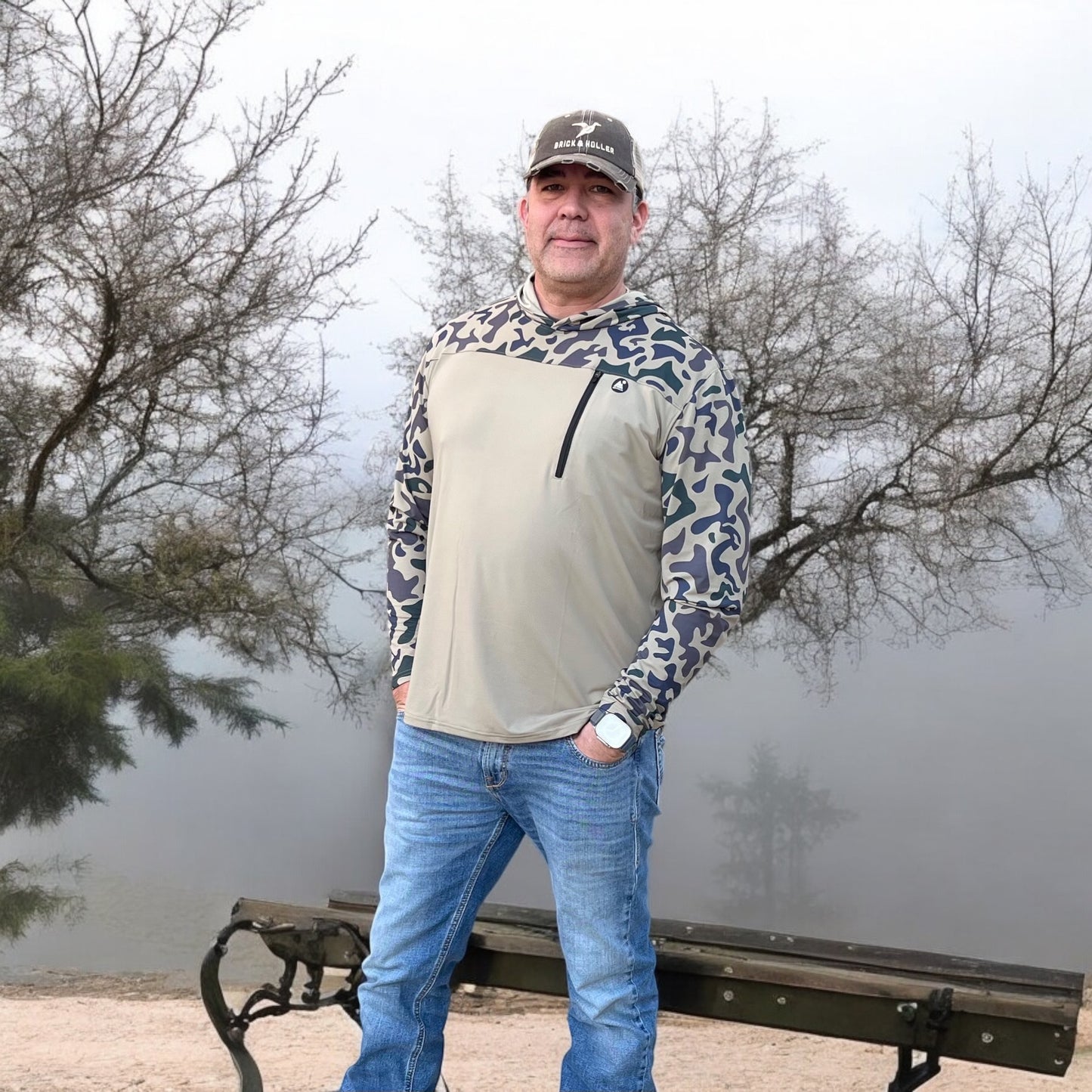 Adult Camouflage/Khaki Lightweight Hoodie
